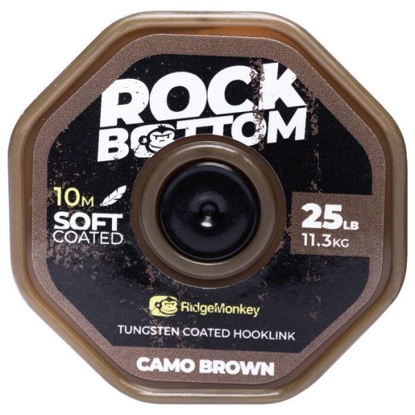 Ridgemonkey Rock Bottom Tungsten Soft Coated Hooklink - Organic Brown