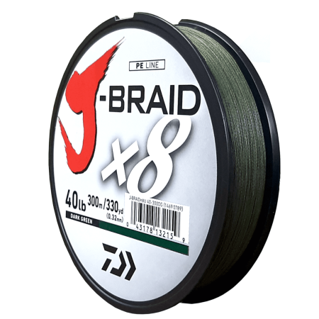 Daiwa J-braid X8 300m 40lb .32mm D/grn