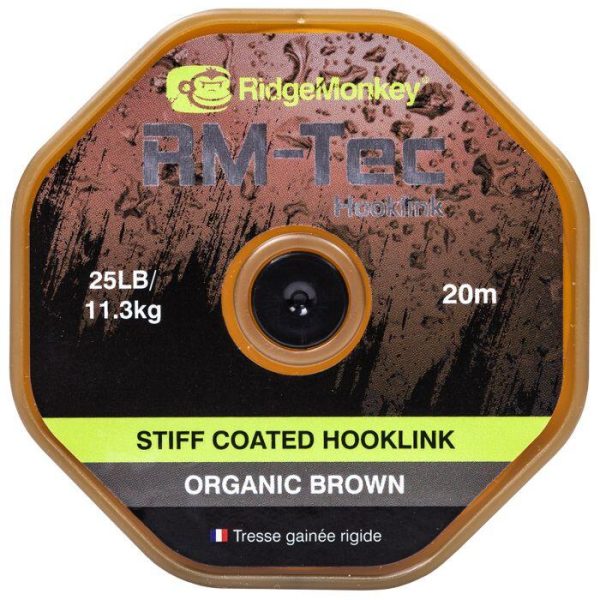 RM-Tec Stiff Coated Hooklink 25lb - Organic Brown